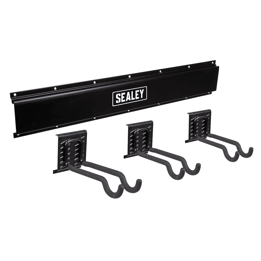 Wall Mounting Storage Rail with Sports Equipment Hooks