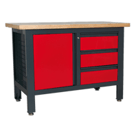 SEALEY Workstation with 3 Drawers & Cupboard AP1372B-1-73
