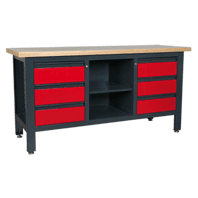 SEALEY Workstation with 6 Drawers & Open Storage AP1905D-1-73