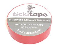 TICKI-TAPE RED Insulation tape  19mm x 20mtrs.   Approved to BS. 3924  ALT/TP1R-19/20-1-02