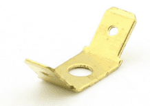 Two Male 6.3mm BLADES central hole mount  terminal brass 6.3x0.8mm ALT/T30-305-09