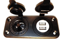 USB POWER SOCKET - TWIN USB SOCKET & STANDARD 20mm POWER SOCKET FLUSH  MOUNT <br>ALT/USB142PANEL-28