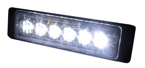 White High Intensity 6 LED Slimline Warning Light - 12/24V-0-441-07