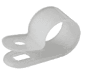 WHITE NYLON " P " CLIPS 3.3mm - 27.9mm