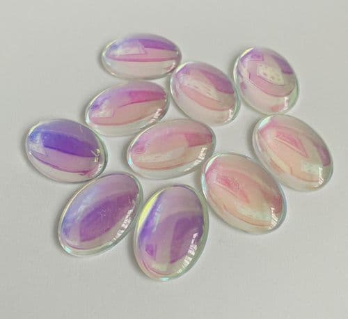 25mm x 18mm Oval Cabochon Crystal ab
