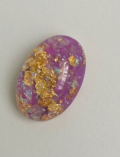 25mm x 18mm Oval Cabochon Lilac sparkle