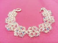 Flower Links Bracelet Crystal  Kit with SWAROVSKI crystal beads Aqua and Silver