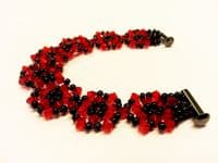 Flower Links Bracelet Crystal  Kit with SWAROVSKI crystal beads Aqua and Silver