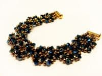 Flower Links Bracelet Crystal  Kit with SWAROVSKI crystal beads Aqua and Silver