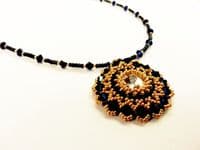 Rivoli Pendant Beadwork Jewellery Making Kit with SWAROVSKI® ELEMENTS Pink Green & Gold