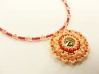 Rivoli Pendant Beadwork Jewellery Making Kit with SWAROVSKI® ELEMENTS Pink Green & Gold