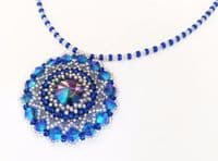 Rivoli Pendant Beadwork Jewellery Making Kit with SWAROVSKI® ELEMENTS Pink Green & Gold