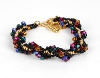 Spiral Rope Crystal Beadwork Bracelet Jewellery Making Kit with SWAROVSKI® ELEMENTS crystal beads Sapphire