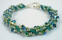 Spiral Rope Crystal Beadwork Bracelet Jewellery Making Kit with SWAROVSKI® ELEMENTS crystal beads Sapphire