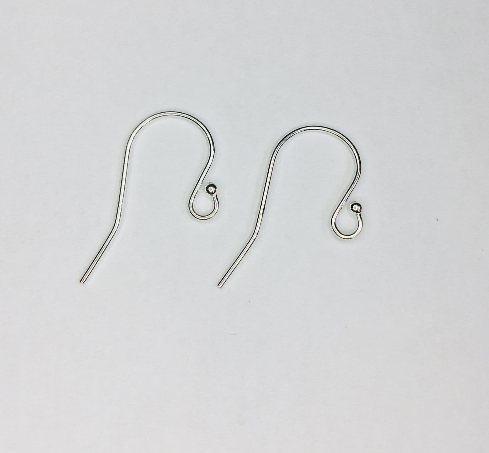 Sterling Silver Ball end Earwires 1 pair earring findings