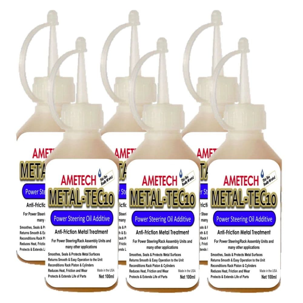 6 x Ametech MetalTec10 POWER STEERING Oil Additive 100ml