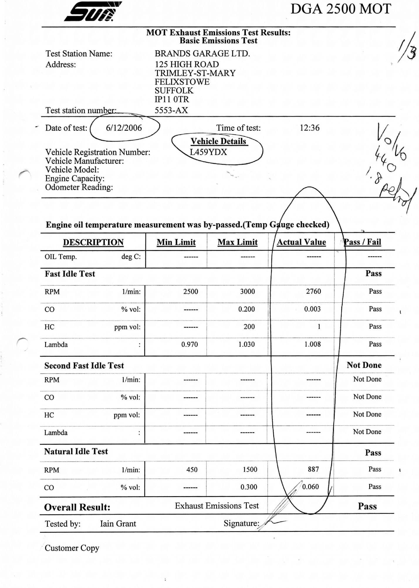 MOT Emissions Fail Help