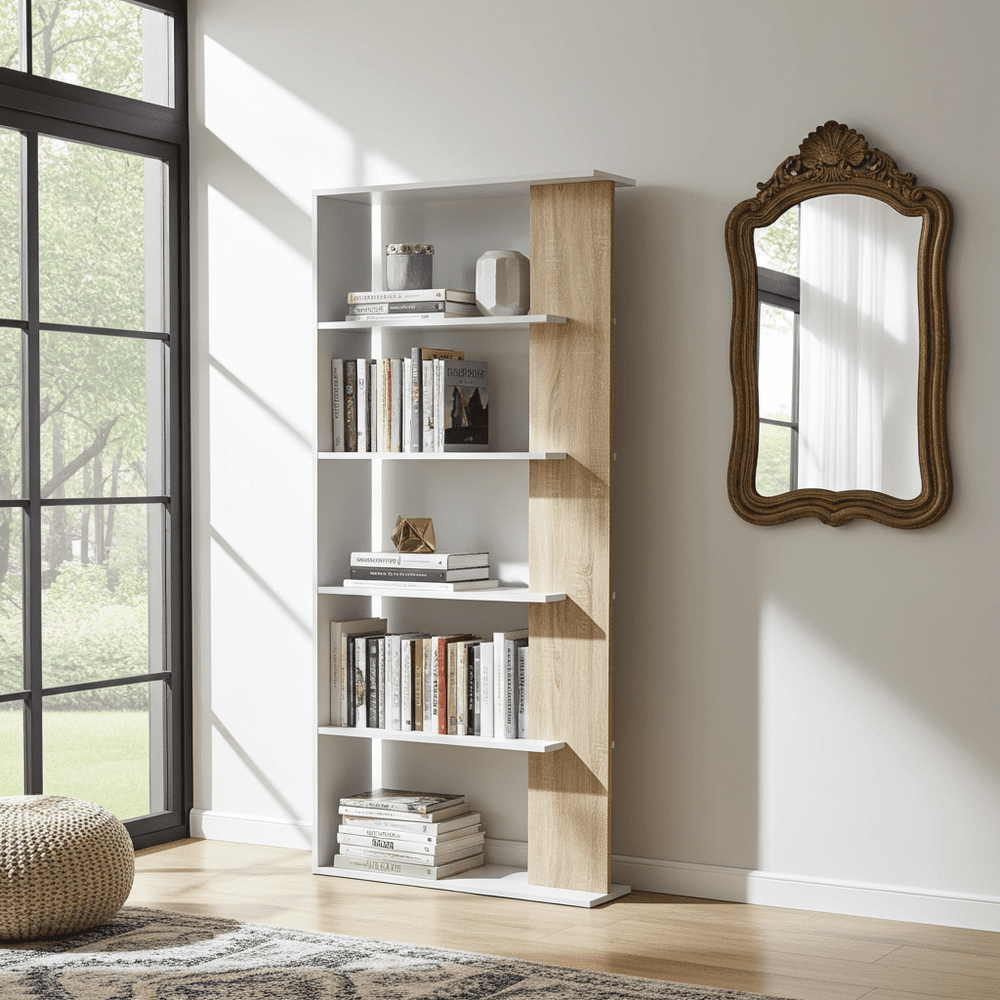 Adila White and Oak Effect Bookcase - 2934
