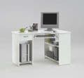 Alex White Corner Desk with Drawer and Shelves - 2922