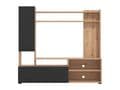 Algarve Artisan Oak Effect And Black TV Entertainment Unit - 11011452