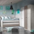 Almiron White & Grey Ash 2 Door Wardrobe - 3221