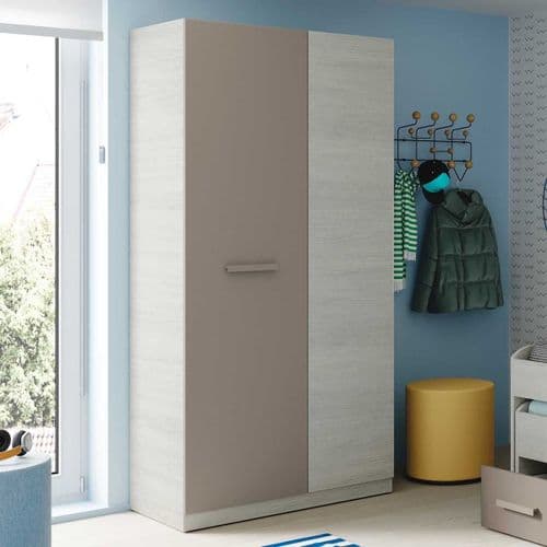 Almiron White & Grey Ash 2 Door Wardrobe - 3221