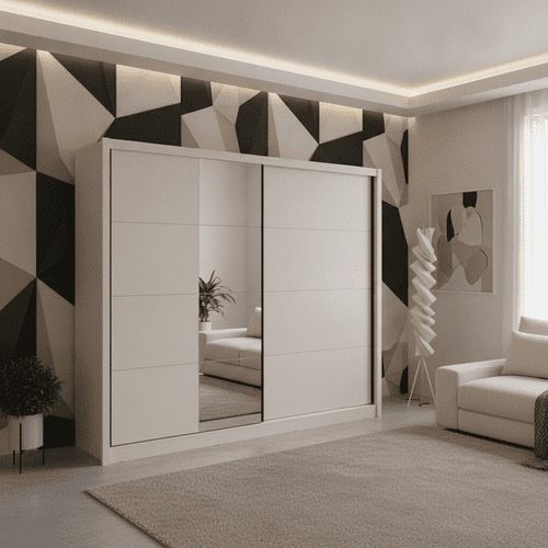 Alvira Cashmere Taupe 251cm Extra Large Mirrored Sliding Door Wardrobe 11013762