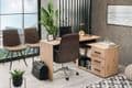 Amag Oak And Black Corner Desk - 11008666
