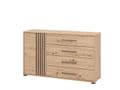 Asmara Oak Effect And Black 4 Drawer Sideboard - 11013063