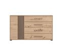 Asmara Oak Effect And Black 4 Drawer Sideboard - 11013063