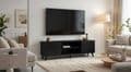 Atlantis Matte Black Large TV Cabinet - 3182