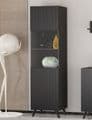Atlantis Matte Black Tall Display Cabinet -  3183