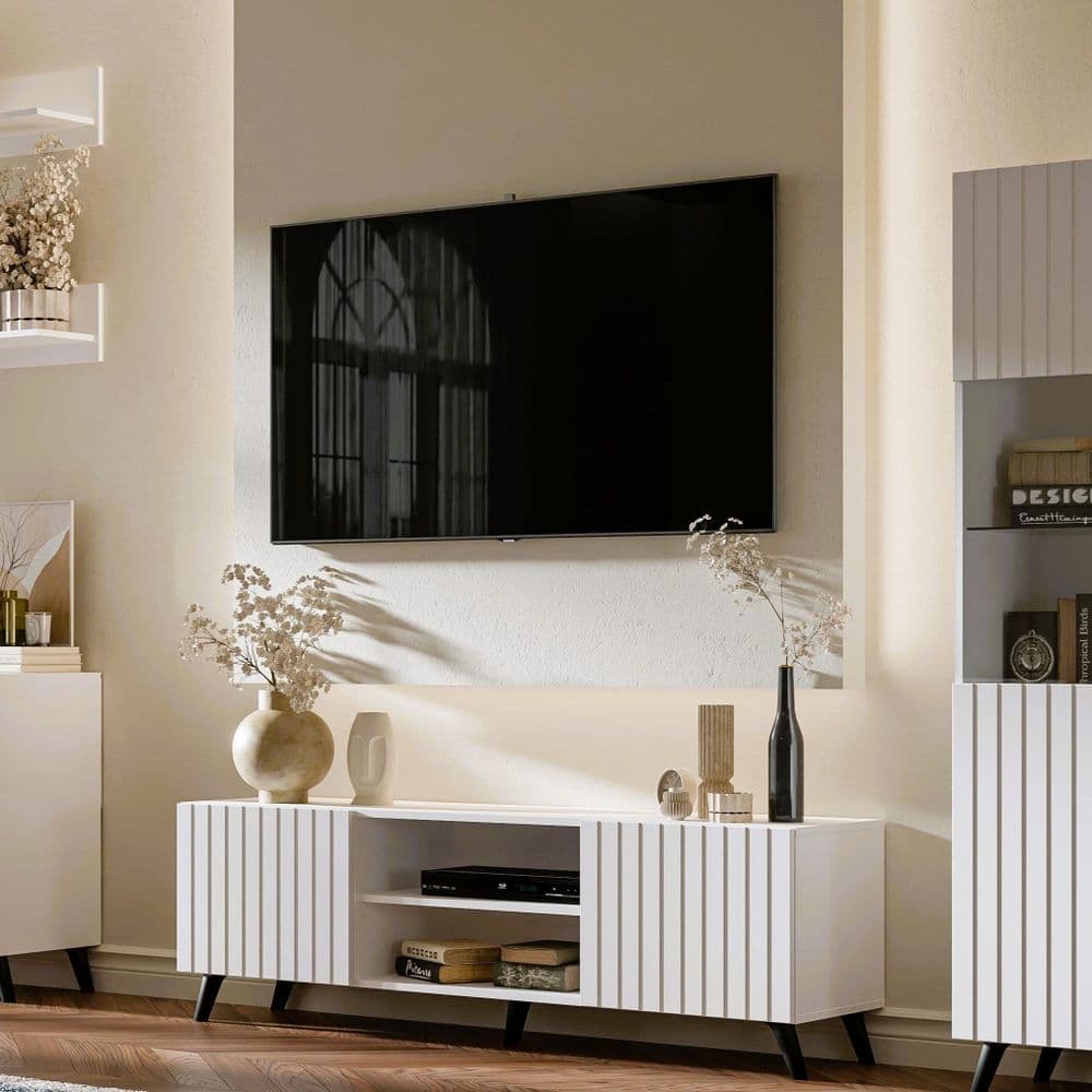 Atlantis Matte White Large TV Cabinet - 3198