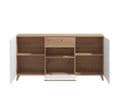 Bretanova Slatted Artisan Oak Effect And White Gloss Sideboard - 11012052