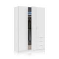 Cairo Artic White Compact 3 Door 3 Drawer Space-Saving Wardrobe LCX323O- 3202