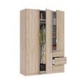 Cairo Oak Effect Compact 3 Door 3 Drawer Space-Saving 135cm Wardrobe LCX353F - 3205