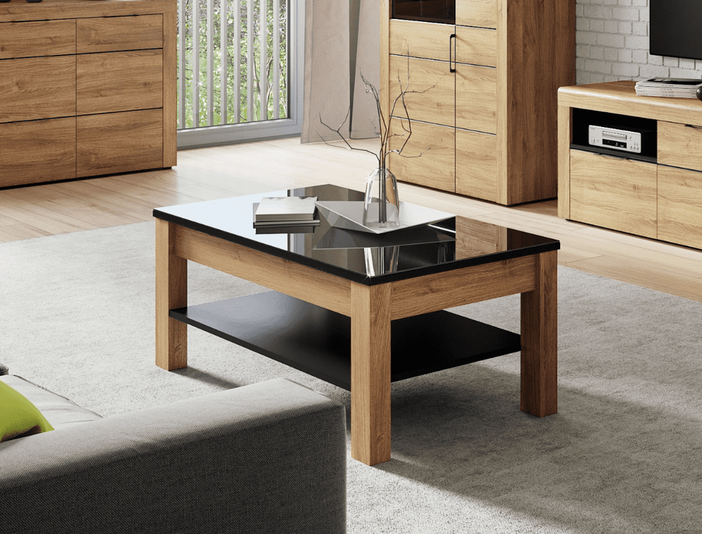 Camar Oak Effect and Black Gloss Coffee table K41 - 2711