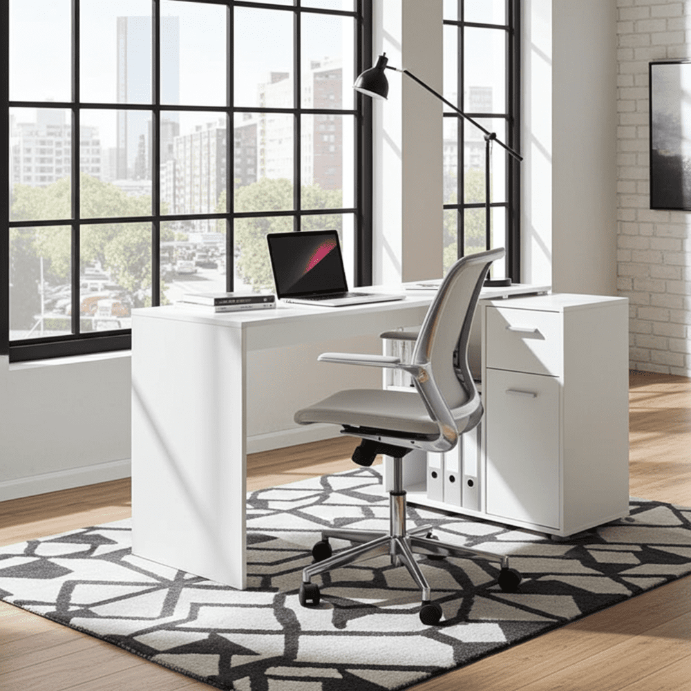 Carin Corner Flexi Desk White - 2560