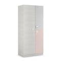 Carlos Grey And Pink 3 Door Slim Narrow Wardrobe - 3262