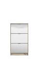 Carrera Mirrored and Oak Effect 3 Drawer Shoe Cabinet 11008519
