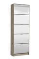 Carrera Mirrored and Oak Effect Tall 5 Drawer Shoe Cabinet 11008552