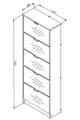 Carrera Mirrored and Oak Effect Tall 5 Drawer Shoe Cabinet 11008552
