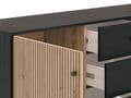 Clifton Slatted Artisan Oak Effect And Black Sideboard - 11013540