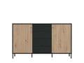 Clifton Slatted Artisan Oak Effect And Black Sideboard - 11013540