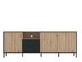 Clifton Slatted Artisan Oak Effect And Black TV Unit - 11013530