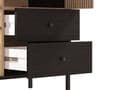Clifton Slatted Artisan Oak Effect Black Low Display Cabinet 11013545