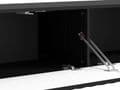 Como Black Slat Effect Wall Mounted Floating Small TV Entertainment Unit - 11014660