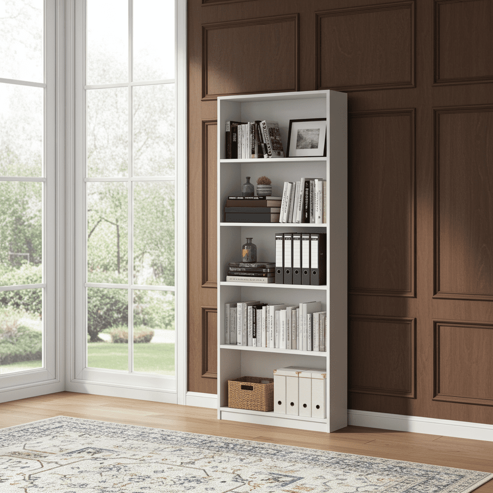 Cordoba Large Artic White Bookcase Bookshelf - 3291