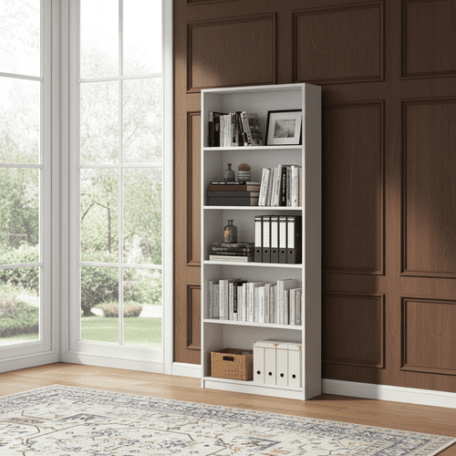 Cordoba Large Artic White Bookcase Bookshelf - 3291
