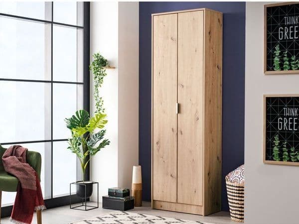 Cotswold Oak Effect Tall Multipurpose Shoe Storage Cupboard - 11008177